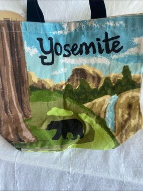Yosemite Scenic Canvas Tote Bag with Black Handles